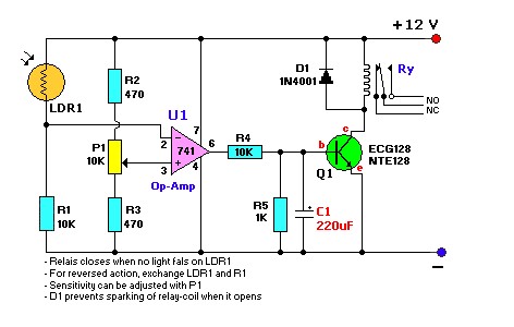 用光敏电阻设计一个简单的电路来控制LED的亮