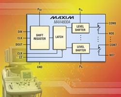 MAX4800A/MAX4802A：Maxim 8通道超声应用高速开关