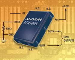 DS4100H：Maxim PCI Express应用100MHz HCSL输出的晶体振荡器
