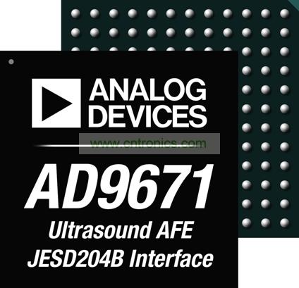 ADI推出集成JESD204B串行接口的8通道超声接 收器AD9671