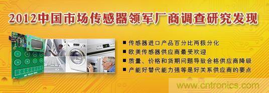 2012中国市场传感器领军厂商调查研究发现