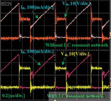 带有和没有谐振LC网络的传统升压转换器的比较结果