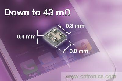 0.8mm x 0.8mm封装的芯片级功率MOSFET