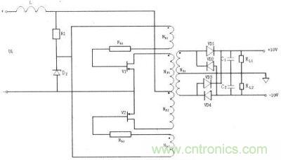二次电源实际的工作电路图