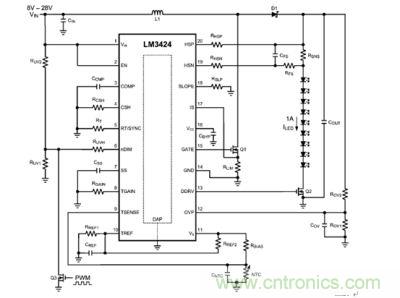 LM3424升压LED驱动器