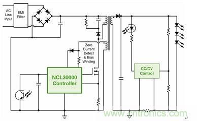 基于NCL30000的8-25 W AC/DC LED照明方案(有PFC)