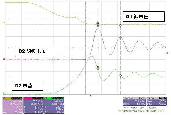 当D2关闭时D2会引起过多的振铃