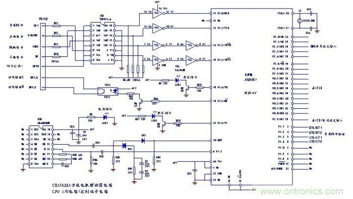 图4：CPU（单片机）电路和控制端子内电路图