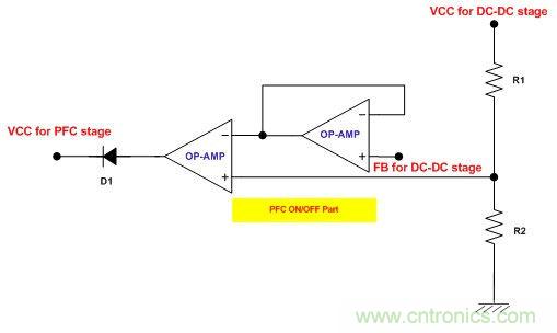 图1:建议的实现PFC级间歇工作的电路