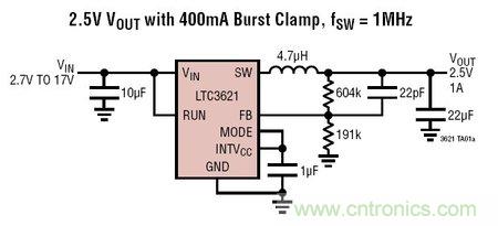 LTC3621/LTC3621-2同步降压型稳压器典型应用