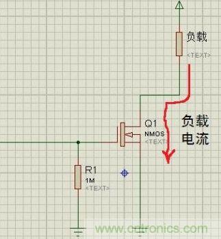 图2：NMOS管的开路漏极电路