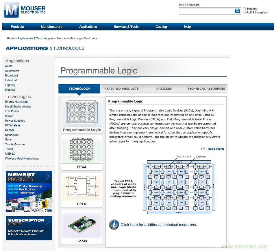 Mouser推出全新可编程逻辑技术网站