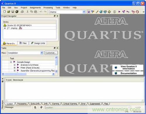 图14.Quartus II 主应用窗口
