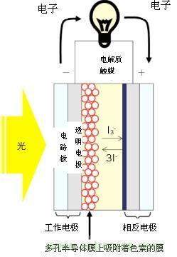 图1: 色素増感型光发电设备的构造