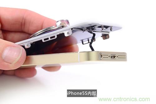 土豪金iPhone 5S拆解:内部结构升级,维修难度增加