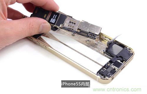 土豪金iPhone 5S拆解:内部结构升级,维修难度增加