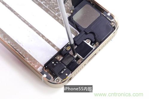 土豪金iPhone 5S拆解:内部结构升级,维修难度增加