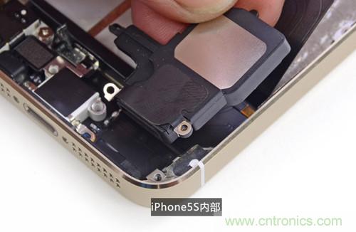 土豪金iPhone 5S拆解:内部结构升级,维修难度增加