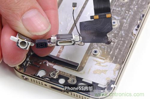 土豪金iPhone 5S拆解:内部结构升级,维修难度增加