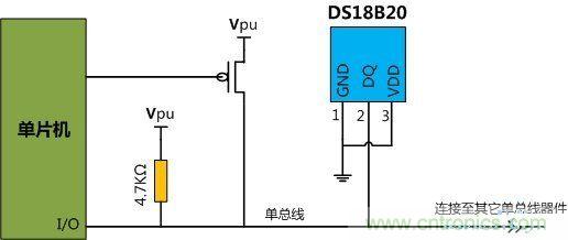 DS18B20的电路连接