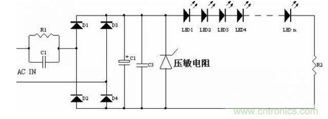 一种采用电容降压的LED驱动电源设计