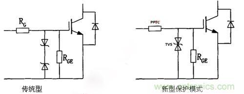 传统保护模式和新型保护模式电路对比