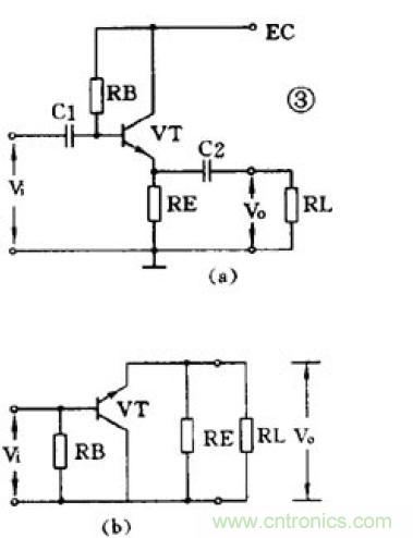 射极输出器（a）交流通路（b）