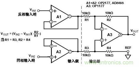 三运放组成的仪表放大器原理分析