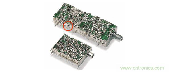 使用EMI静噪滤波器(穿心电容)的电子调谐器示例