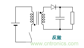 高压DC-DC次级端反激拓扑示意图