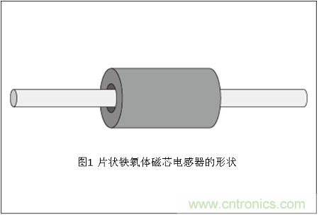 引线型铁氧体磁珠电感器的外观示例