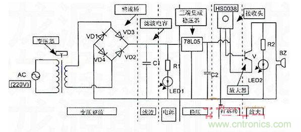 一种简单实用的遥控器检测仪电路图