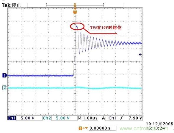 图A2: 有TVS时输入端波形
