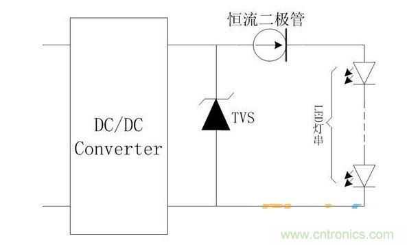 LED直流驱动电路防护示意图