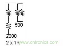 两个电阻，两种组合。这个很简单。