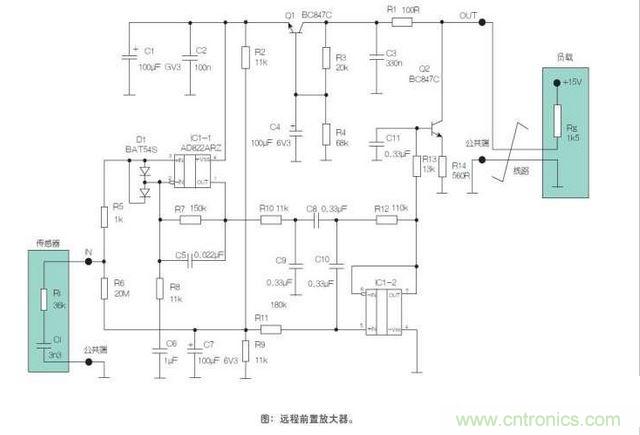 双线远程传感器前置放大器