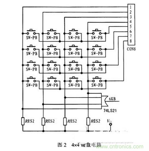4×4键盘电路