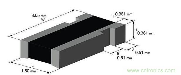 Vishay WSK0612电流检测电阻和尺寸。