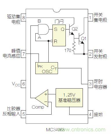 图2:MC34063是该电路核心。