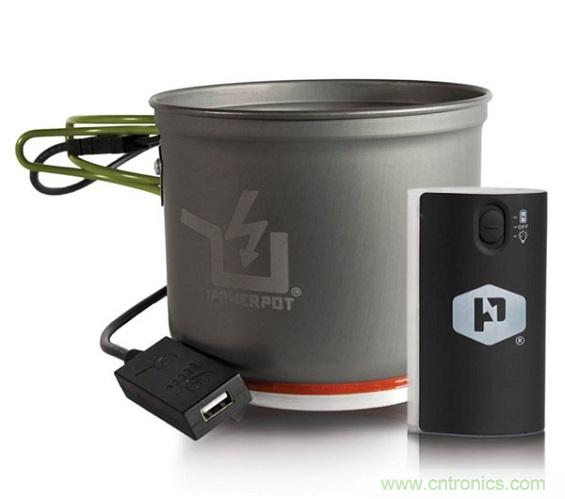 图6:Powerpot设备利用热源发电,使用者能一边烹煮食物一边为移动设备充电。