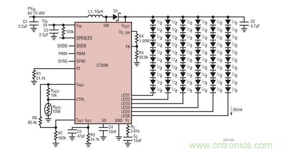 驱动器用于 60 个白光 LED