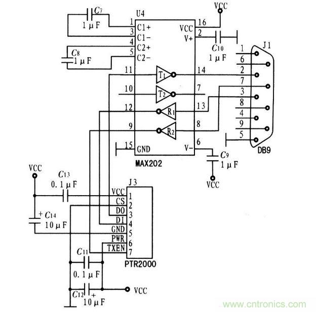 PC与PTR2000接口原理图