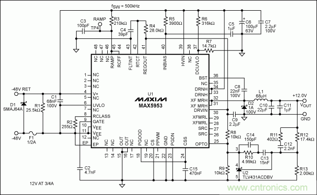 包含12V buck转换器的低成本用电设备完整方案