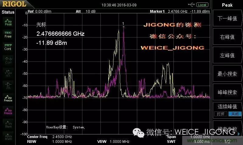 使用频谱分析仪和近场探头测量微波炉的电磁辐射泄漏