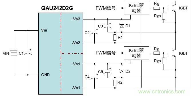 高隔离双路稳压输出 IGBT驱动器专用—QAU242D2G系列