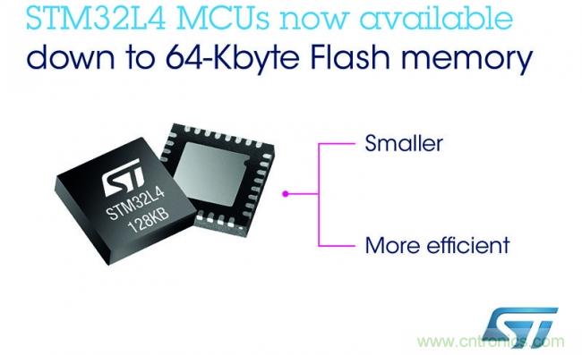 ST推出新型STM32L4微控制器，让智能设备更小巧，续航更持久