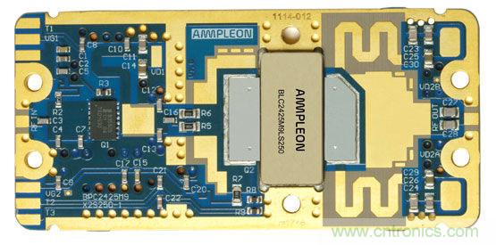 Ampleon 推出小尺寸50Ω 输入/输出250W 双级2.4GHz 模块