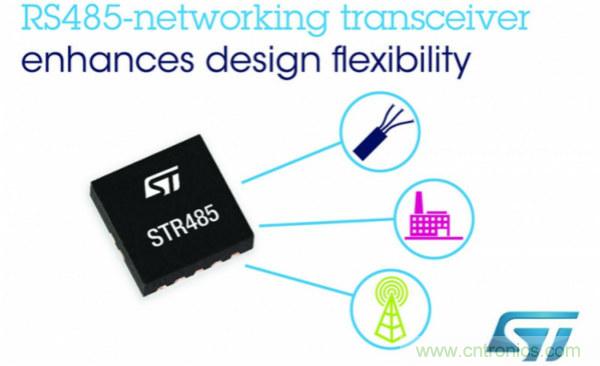 ST推出高度灵活的RS485网络收发器：简化产品设计，节省电路板空间和物料成本