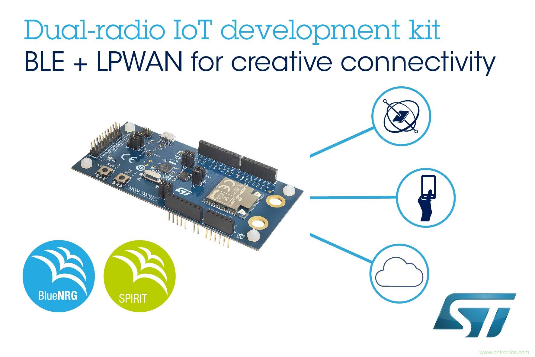 ST推出双射频Bluetooth/LPWAN物联网开发套件，实现智能设备创新连接