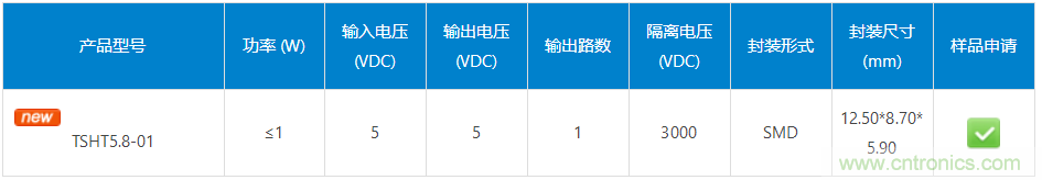 汽车级小体积高隔离变压器——TSHT5.8-01